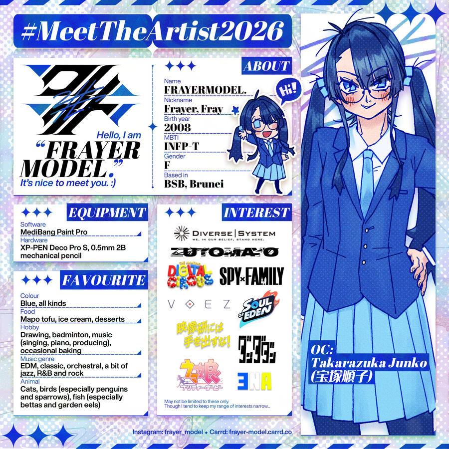 2026, "#MeetTheArtist2026", Digital, Personal. Instagram